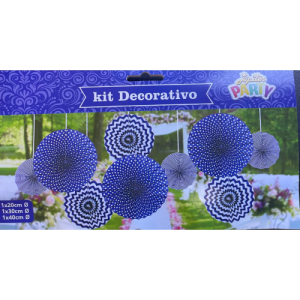 ESTRELA DECORATIVA AZUL E BRANCO COM POA