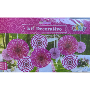 ESTRELA DECORATIVA MAGENTA E BRANCO COM POA