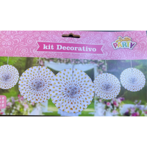 ESTRELA DECORATIVA BRANCA COM POA DOURADA
