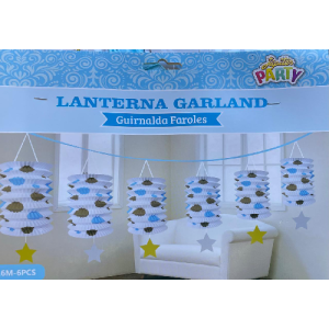 LANTERNA GARLAND HAPPY PRATA E DOURADO