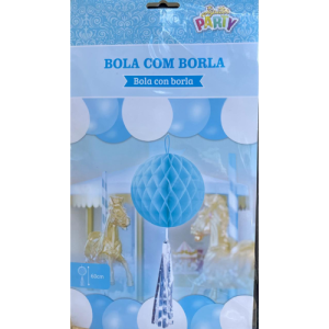 BOLA DE LUXO TURQUEZA COM BORLA PRATA