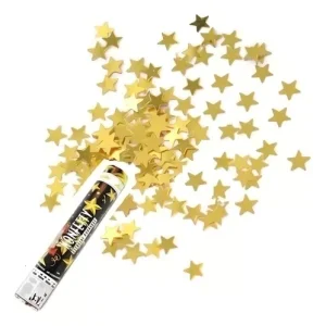 Lança papéis estrelas douradas metalizadas